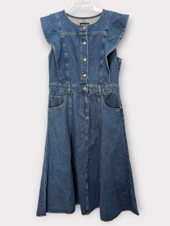 Urban Revivo Dresses & Skirts - NWT Urban Revivo Blue Denim A- Line Dress Sz 12